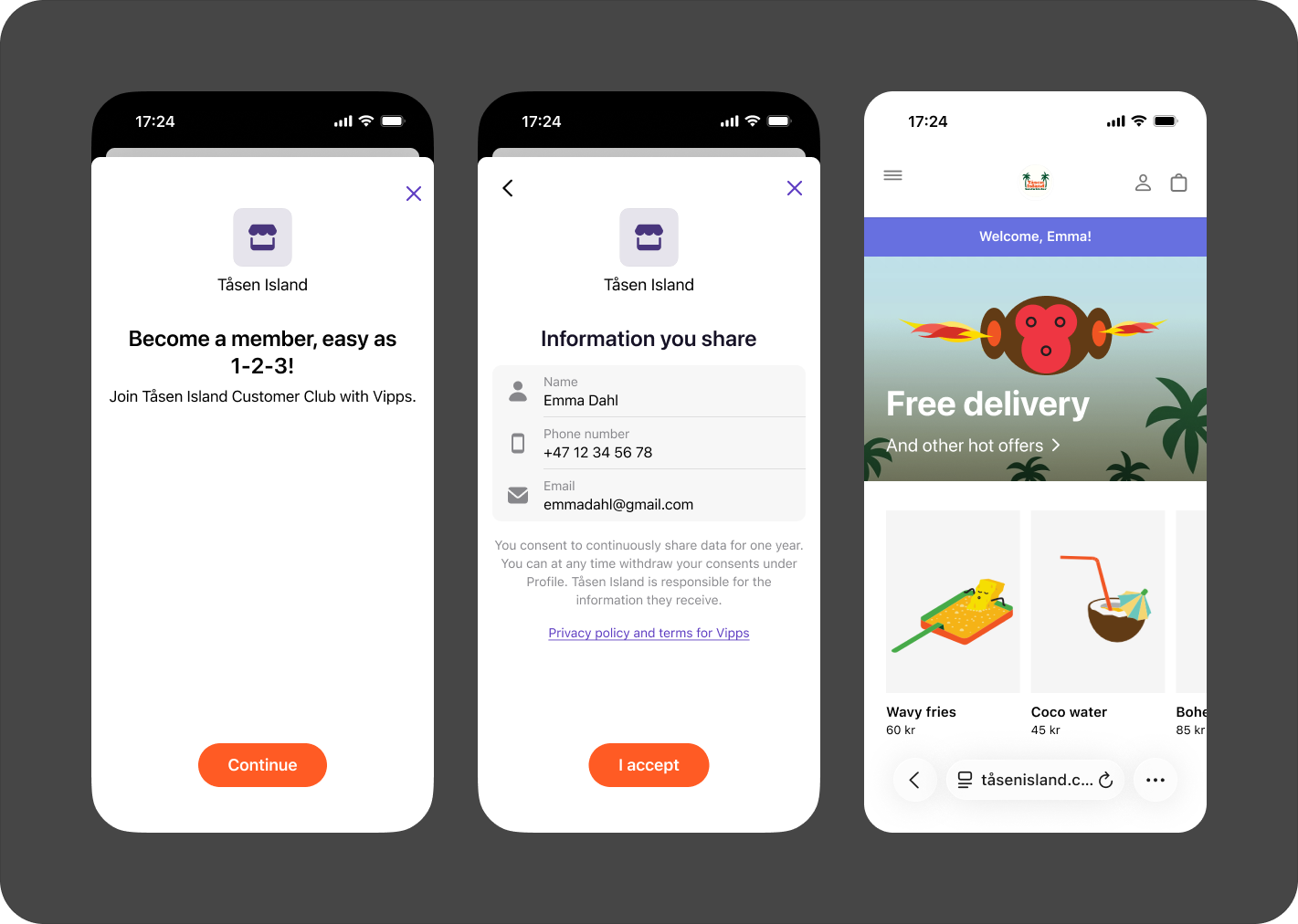 Redirect to browser from Vipps