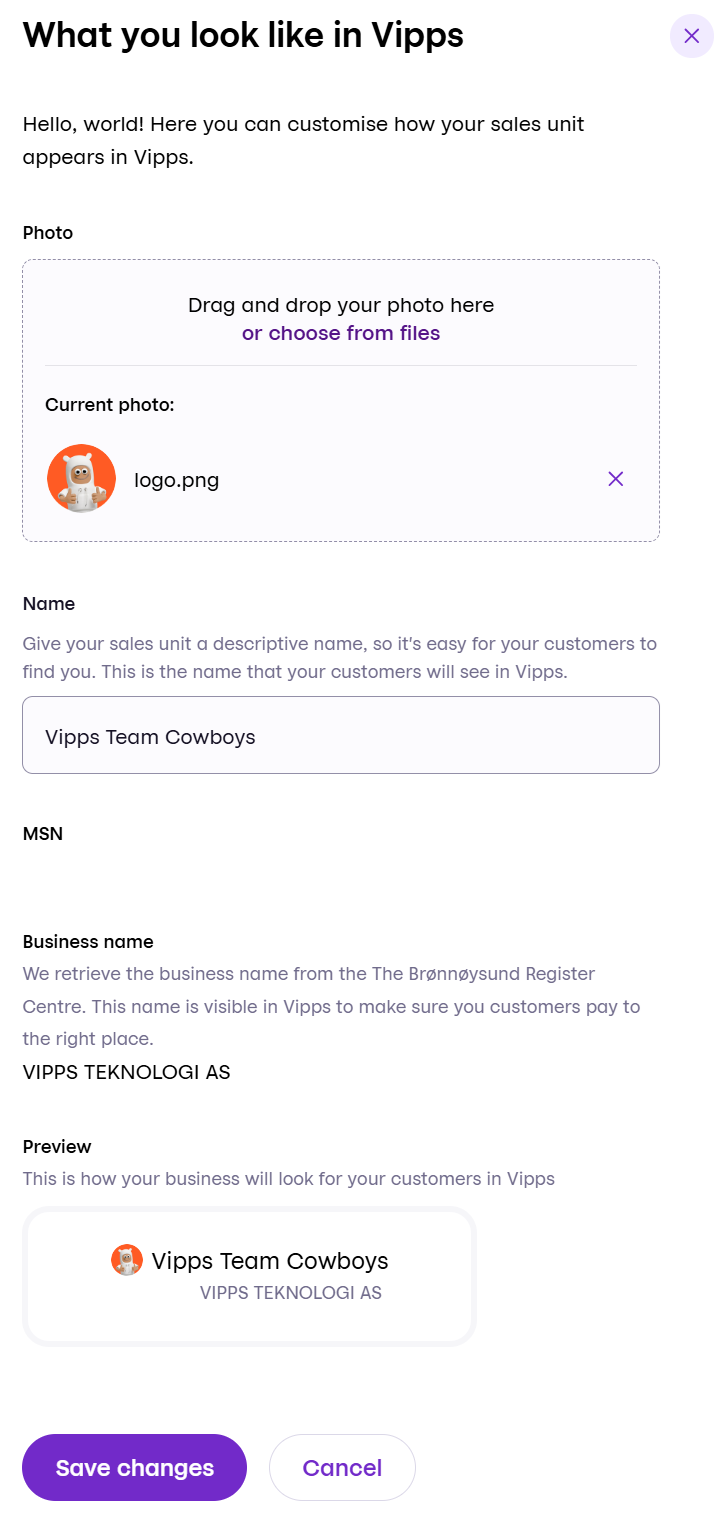 Update your name and logo