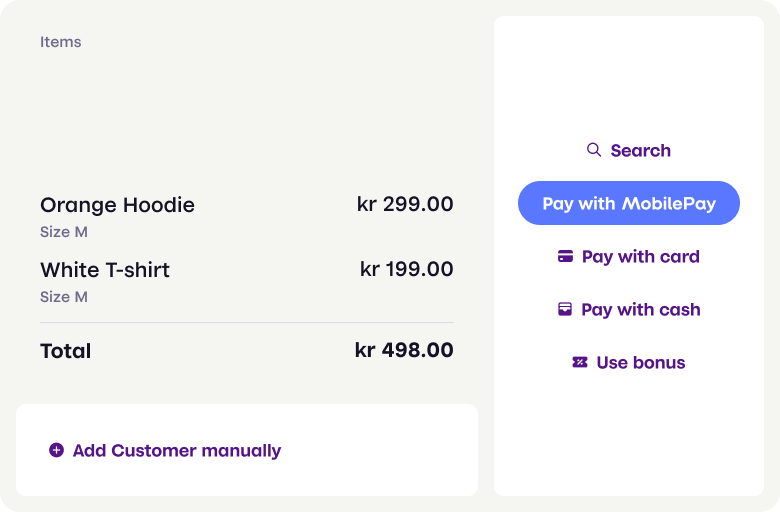 POS system with MobilePay button
