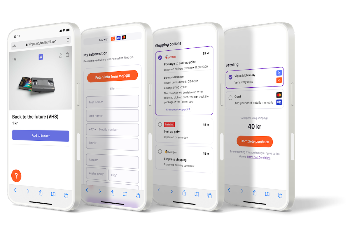 Checkout screens