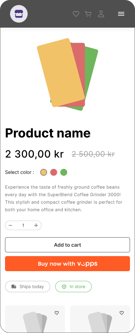 Express button for Vipps
