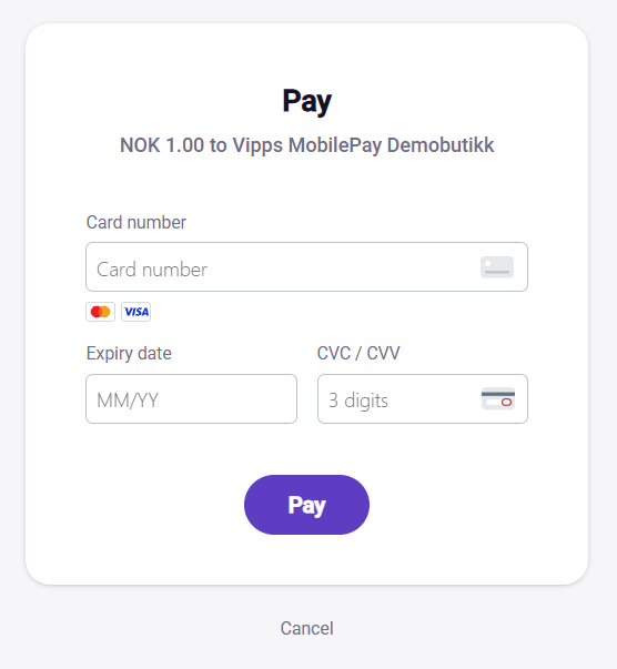 Enter card details