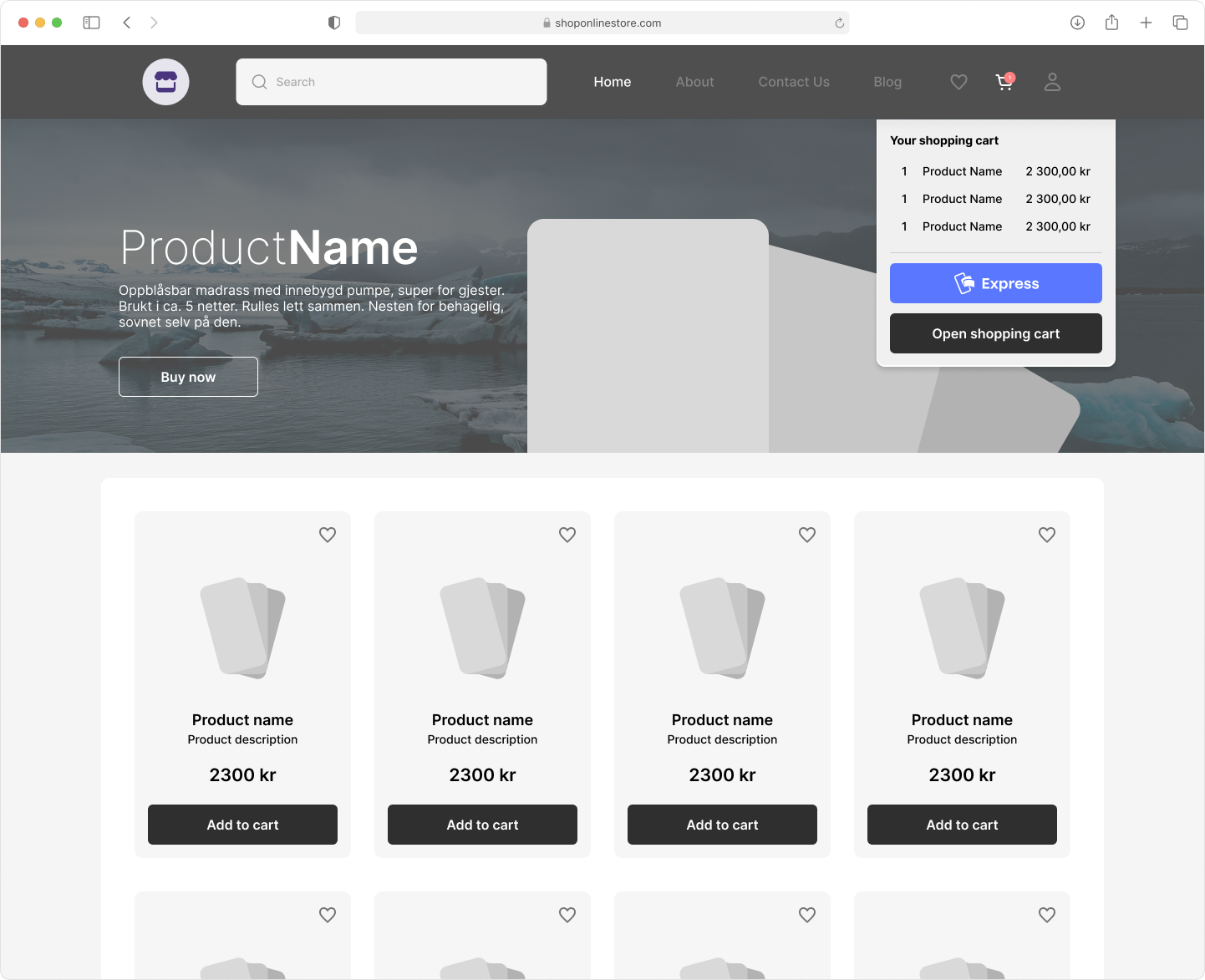Express button for MobilePay