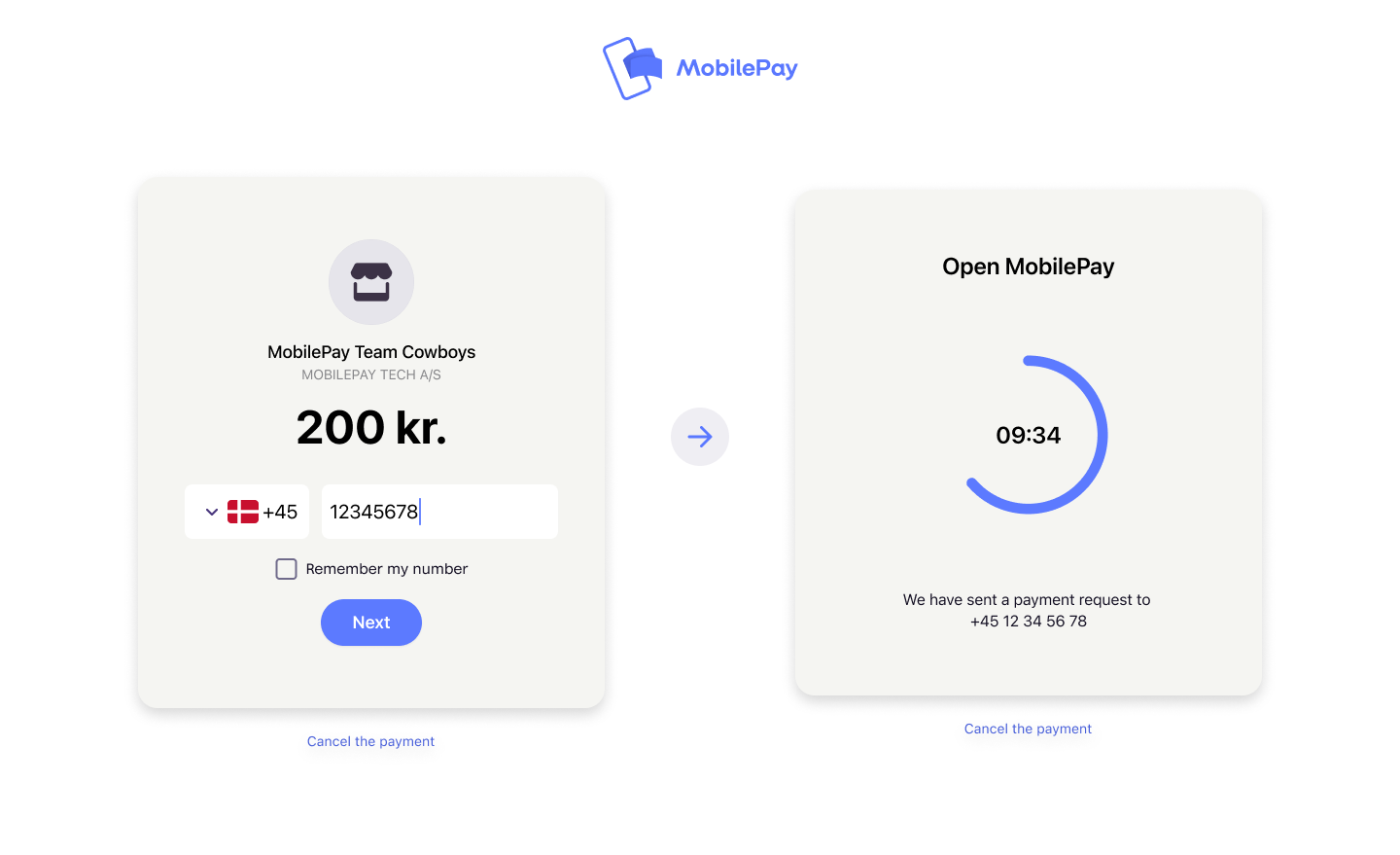 MobilePay landing page