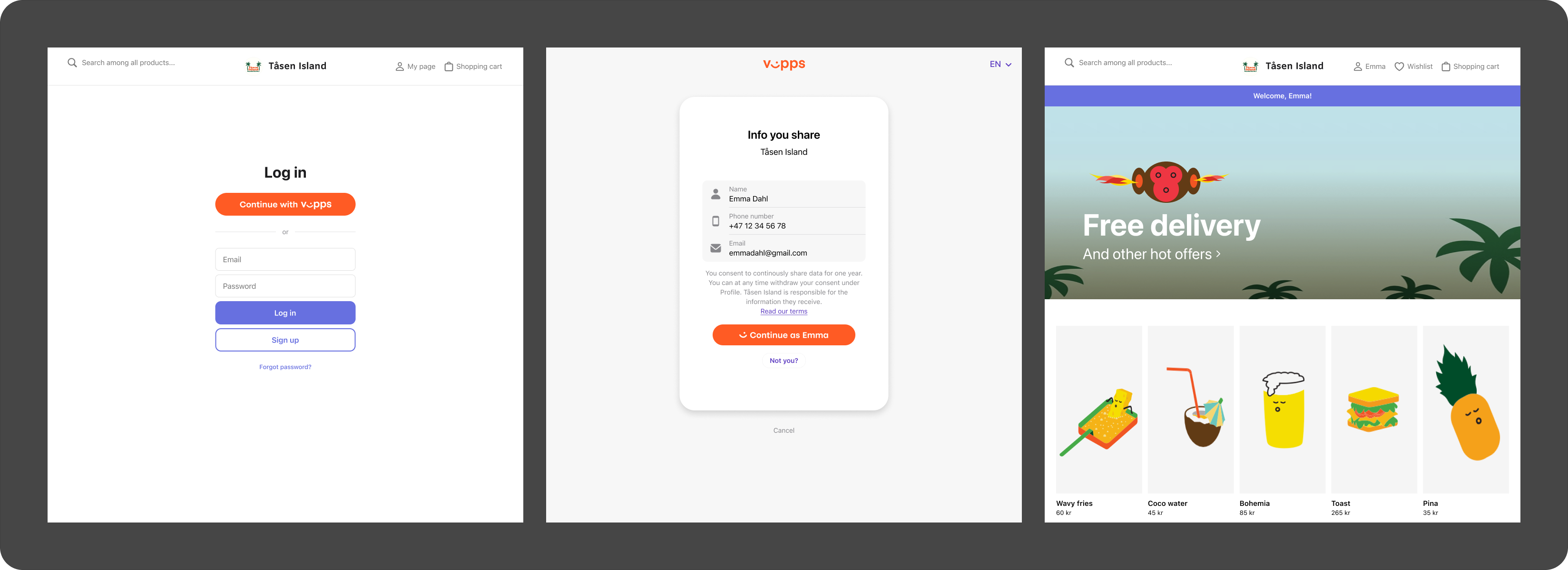 Vipps login remembered in browser (opens in a new tab)