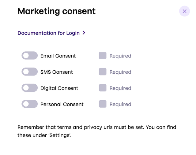 Configure marketing consents