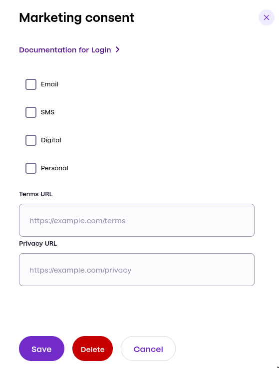 Configure marketing consents 