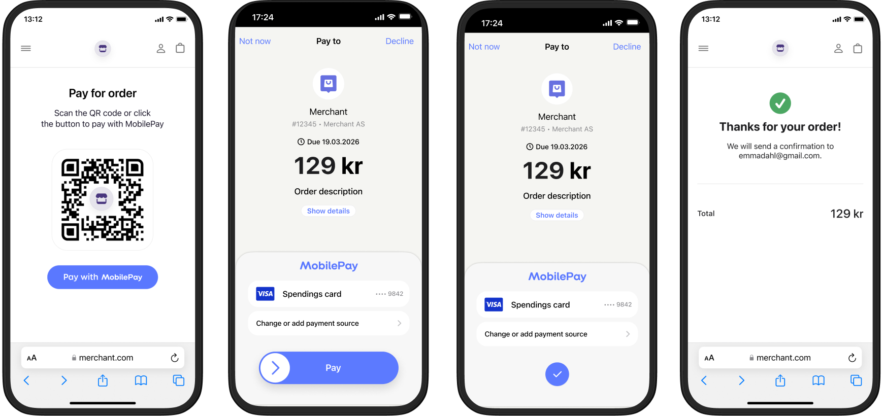 MobilePay payment request from link