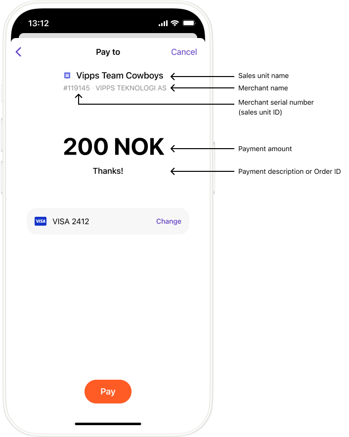 Vipps Payment Screen
