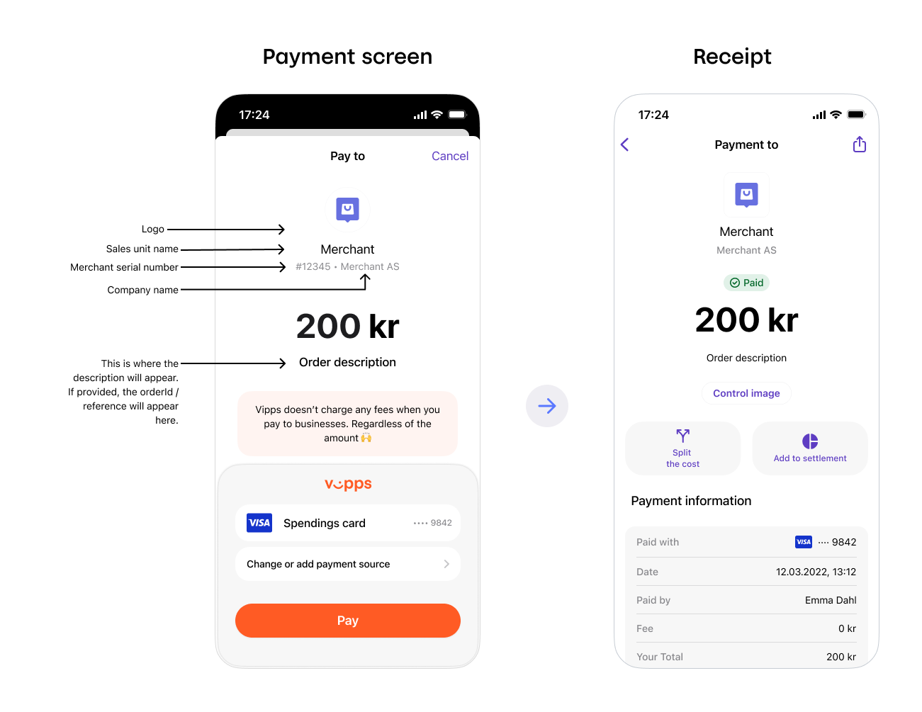 Vipps payment sequence