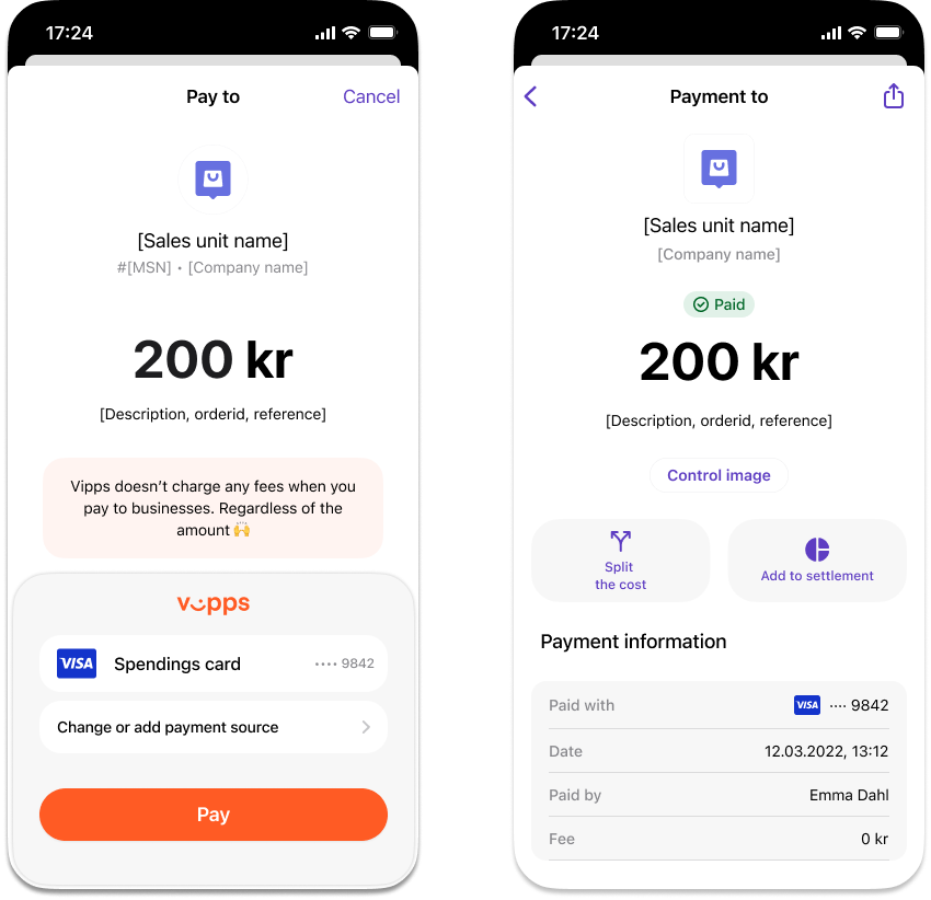 Vipps payment sequence