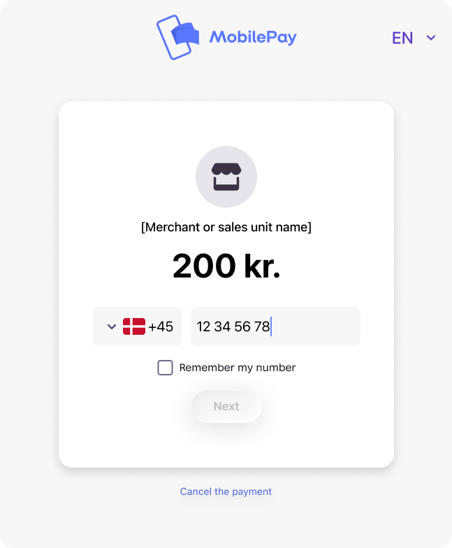 MobilePay landing page