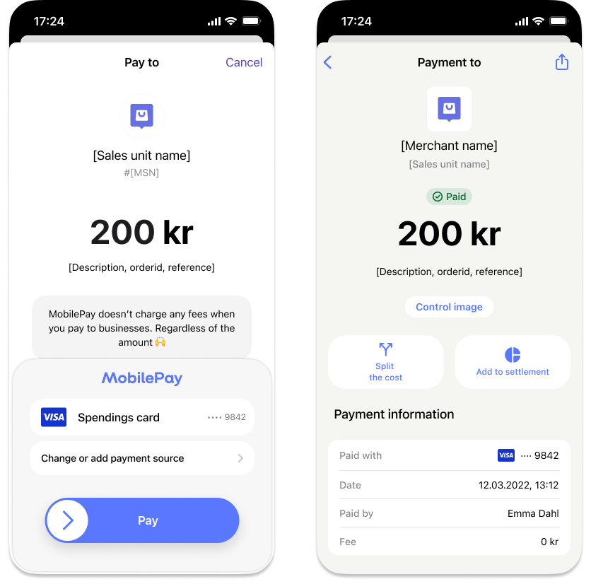 MobilePay Payment Screen