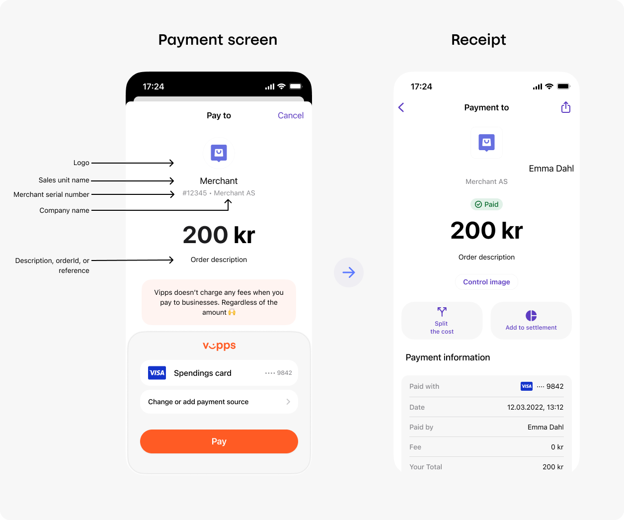 Vipps Payment Screen