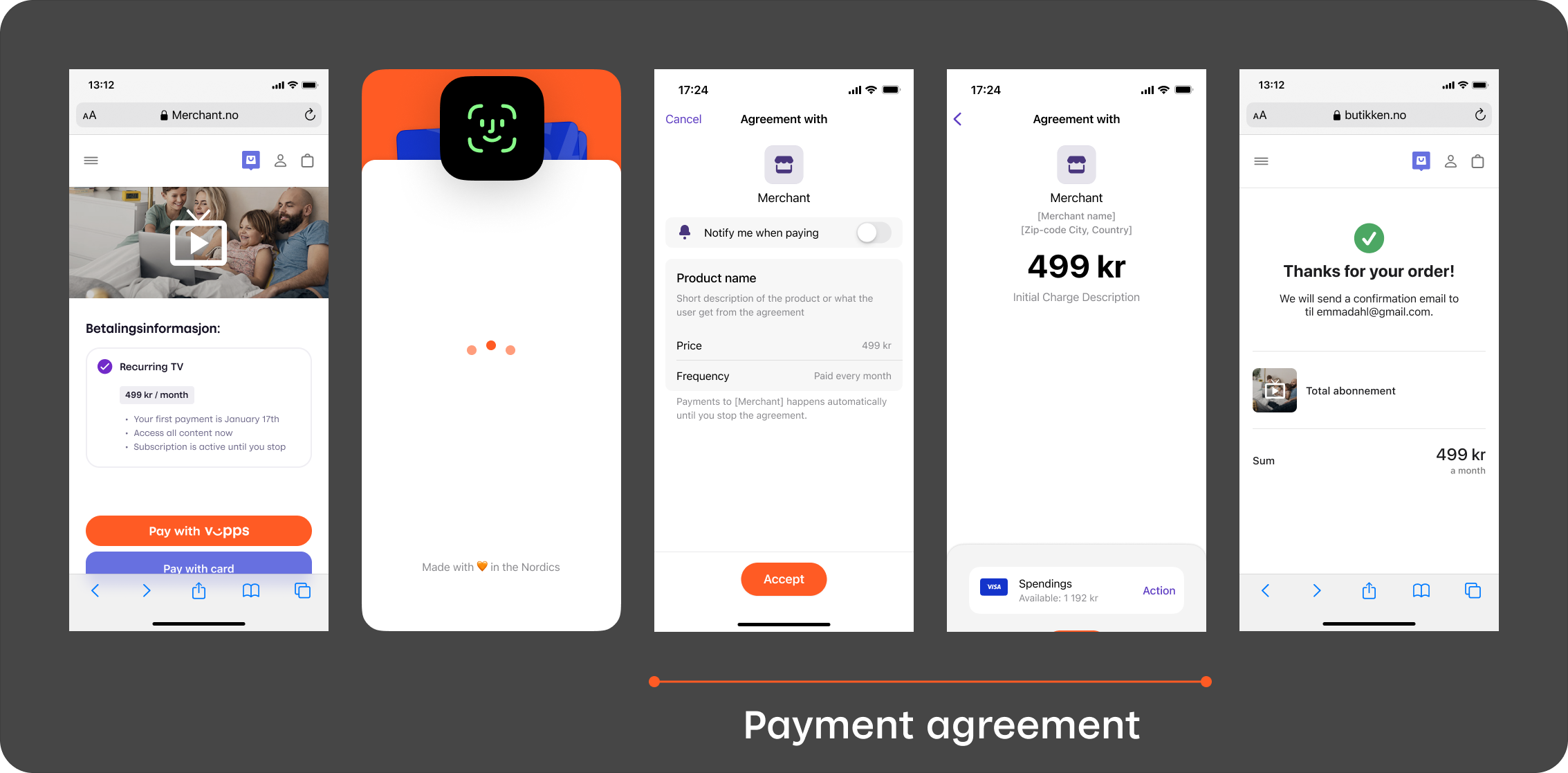 Fixed price payment agreement in Vipps