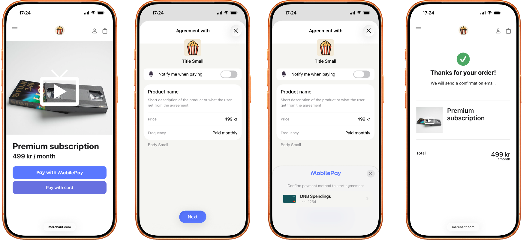 Accept agreement in MobilePay