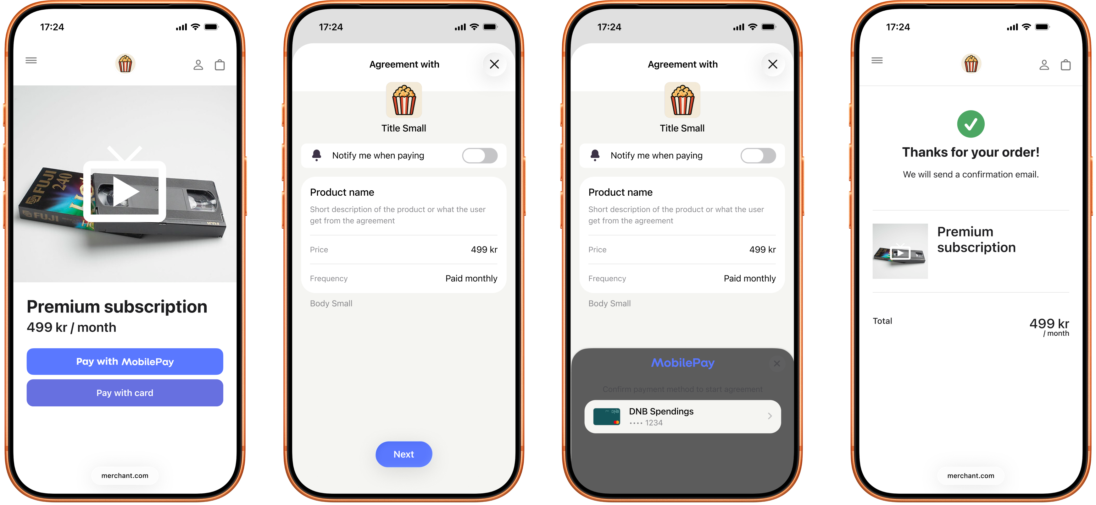 MobilePay fixed price agreement