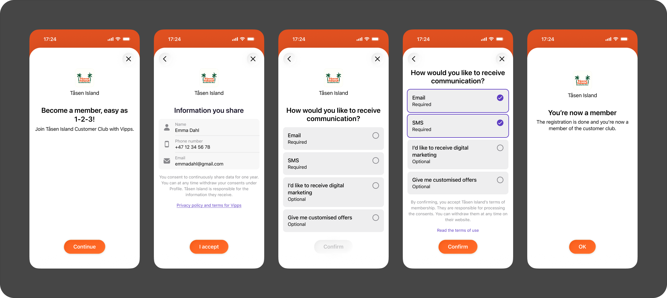 Vipps login with marketing consents